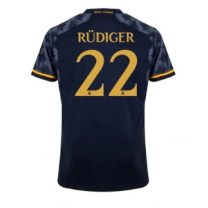 Real Madrid Antonio Rudiger #22 Venkovní Dres 2023-24 Krátký Rukáv